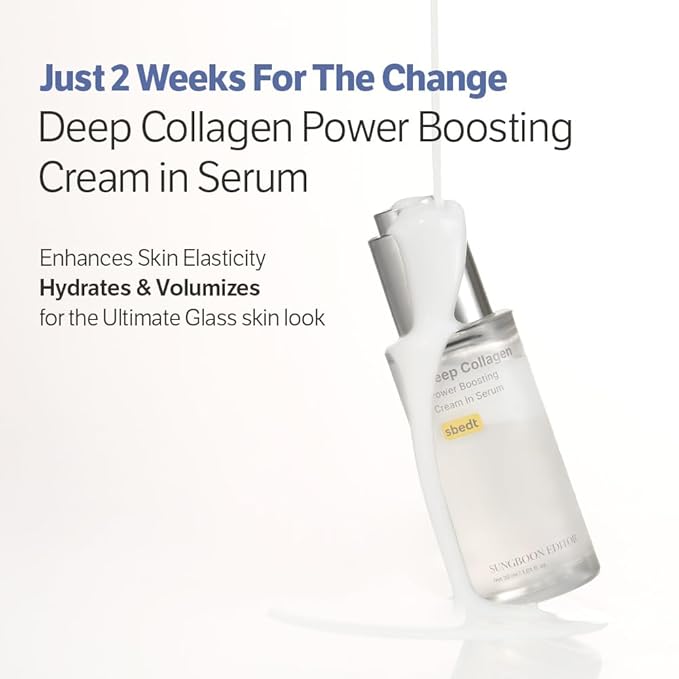 SUNGBOON EDITOR Deep Collagen Wrinkle Filler Serum | Volufiline + Collagen + Niacinamide | Firming, Wrinkle Care, Skin Elasticity | Stocking Stuffers for Women | Korean Skincare, 1.01 fl.oz