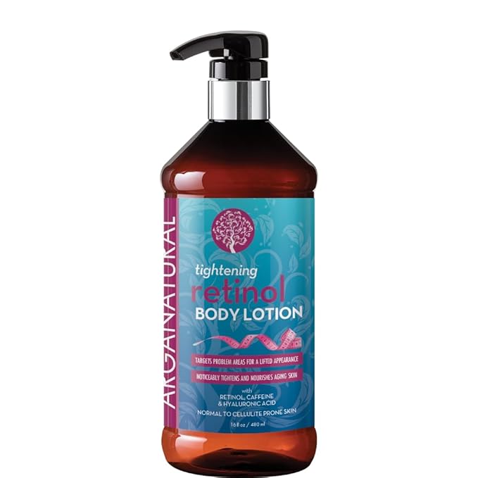 Arganatural Retinol Body Lotion with Vitamin E & Collagen – Skin Firming, Skin tightening, and Anti-Aging Cream. All in One Body Lotion for Women.