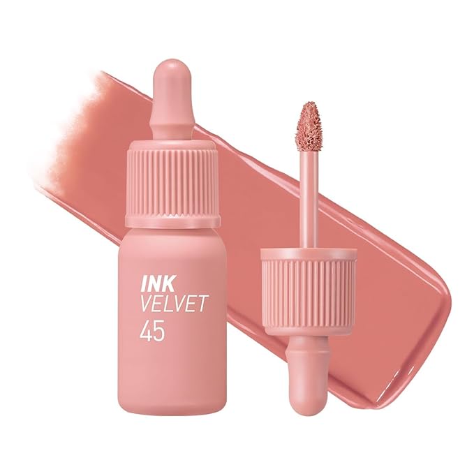 Peripera Ink the Velvet Lip Tint - High Pigment Color, Longwear, Weightless, Not Animal Tested, Gluten-Free, Paraben-Free (045 PINK BEIGE NUDE)