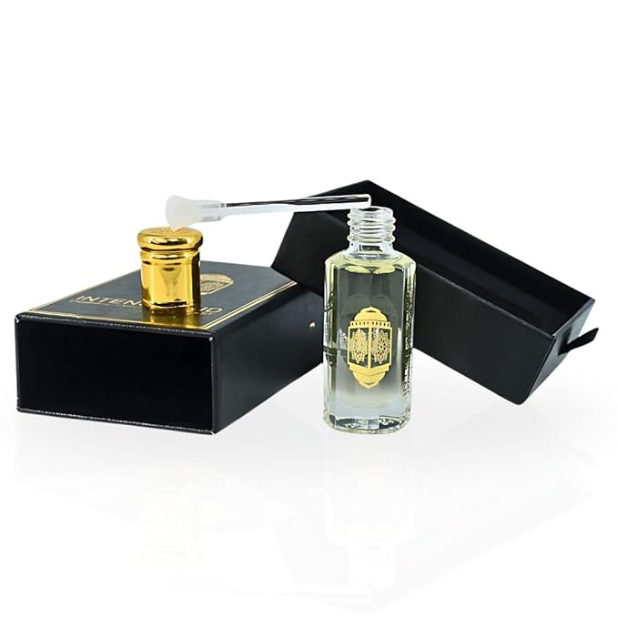 INTENSE OUD Majnoon Long Lasting Arabian Perfume Oils for Women 12ML (0.40 OZ) Fragrance Oil with Sweet Pineapple, Creamy Vanilla & Woody Musky Base - Concentrated Perfume Oil Black Gift Box