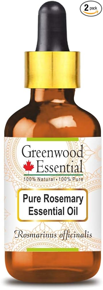 Greenwood Essential Pure Rosemary Essential Oil (Rosmarinus officinalis) with Glass Dropper Steam Distilled 5ml (0.16 oz)