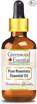 Greenwood Essential Pure Rosemary Essential Oil (Rosmarinus officinalis) with Glass Dropper Steam Distilled 5ml (0.16 oz)