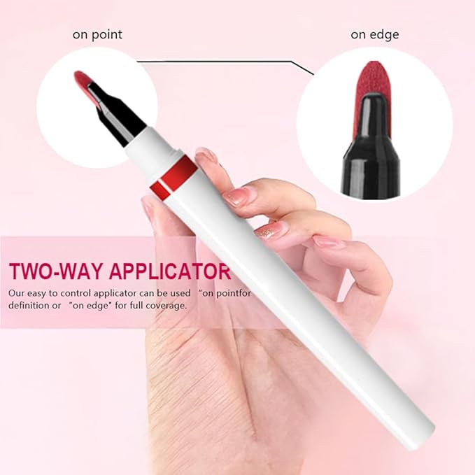 Matte Calligraphy Liquid Lip Liner Lipstick Pencil, Red Long-Lasting Transfer-Proof Lip Stain, Lightweight Lipstick, Sheer Buildable Color, Fades to a Natural Wash of Colors