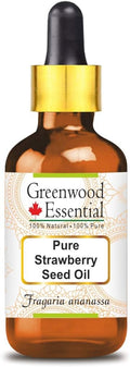 Greenwood Essential Pure Strawberry Seed Oil (Fragaria ananassa) with Glass Dropper 100% Natural Therapeutic Grade 15ml (0.50 oz)