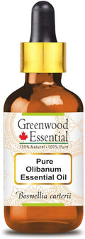 Greenwood Essential Pure Olibanum Essential Oil (Boswellia carterii) with Glass Dropper Steam Distilled 5ml (0.16 oz)