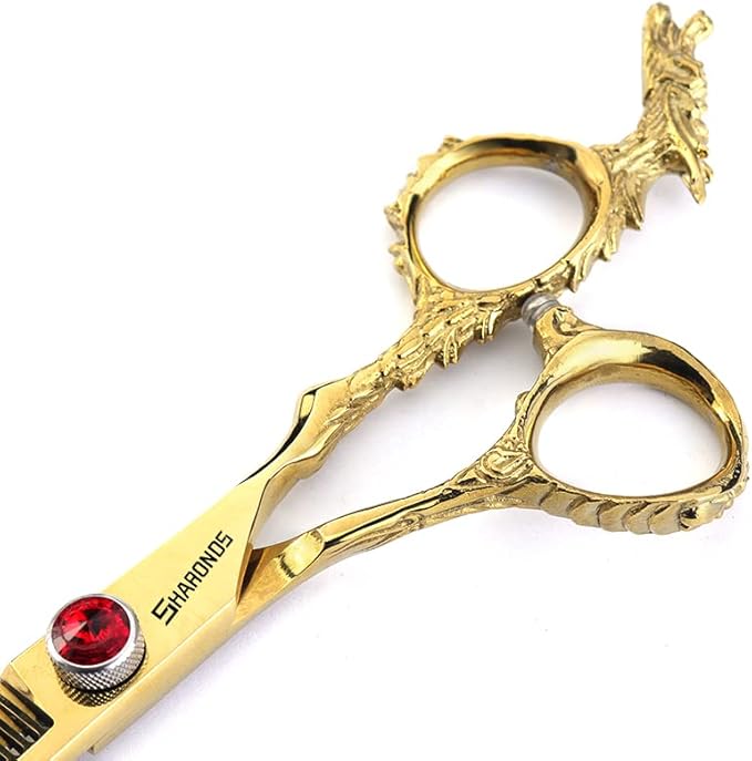Sharonds 6/7 inch Professional Hair Cutting Scissors Set Hair Cutting Scissors Thinning Teeth Shears Set,Sliver Scissors,Barber,Salon,Hairdressing Scissors Kit,Japanese 440C Scissors (6-inch 4pc-B)