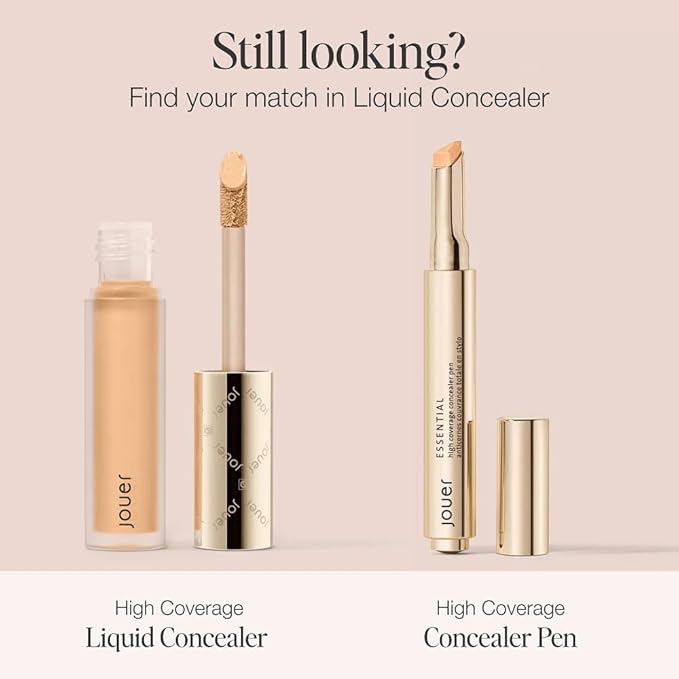 Jouer Essential High Coverage Liquid Concealer - Brightening Concealer - Color Corrector for Under Eye Dark Circles, Spot Coverage, and Eye Primer - Soft Matte Finish, RichGinger