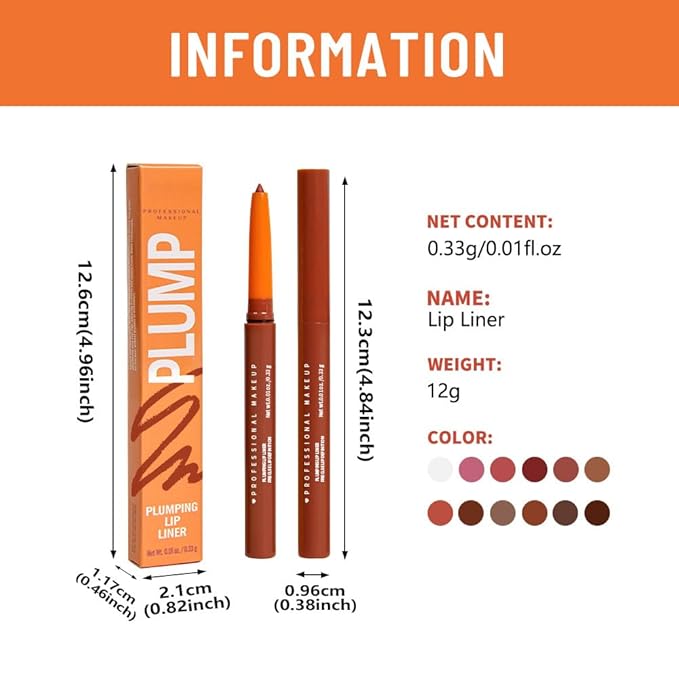 Matte Lip Liner Pencil for Shaping Lips, Retractable Creamy Brown Crayon LipLiner Pencil, Long Lasting Waterproof Lipstick Lip Liner Makeup, Vegan Beauty 07#