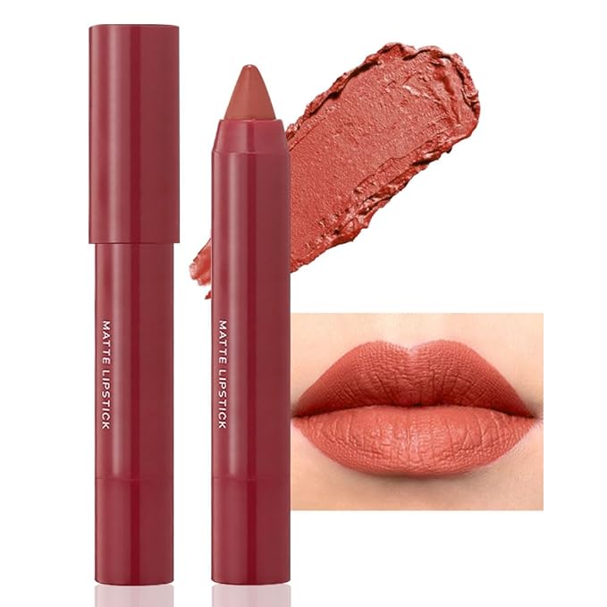 BINGBRUSH Crayon Matte Longwear Lipstick Pack Set,Moisture Smooth Color Stick Ultimate Lip Crayon for Makeup Collection - Waterproof Velvet Lipgloss (09#, 1 Count (Pack of 1))