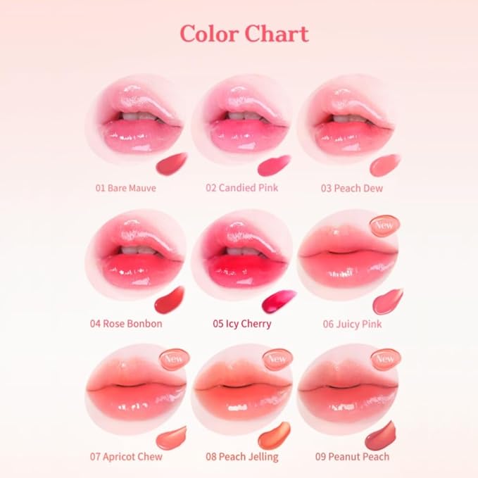 MQNY(MACQUEEN NEWYORK Dewy Water Glow Lip Tint 3.5g (# 03 Peach Dew, Neutral Pink)