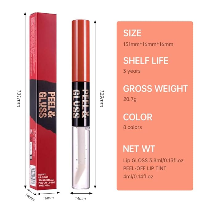 Vibrant Red Coral Peel Off Lip Gloss Tattoo and Lip Oil, Lip Stain Peel Off Masque - Peel Off Lip Tint ,Long Lasting Waterproof Transfer-proof Lip Mask Lip Gloss Peel Off Lip Liner,Stay Lip Makeup 04#