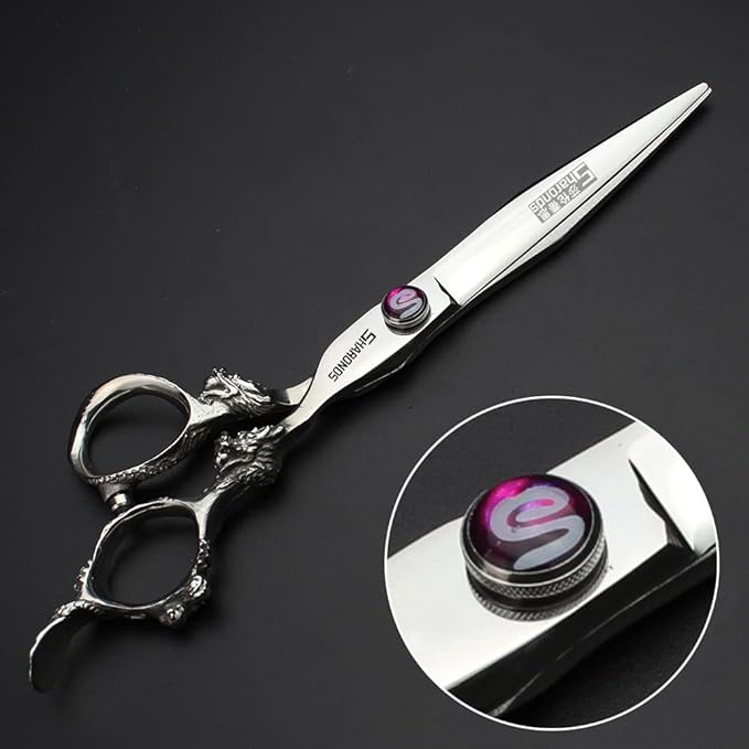 Professional Hairdressing Scissors 6/ 7/7.5/8 Inch Hairdressing Scissors Gold and Black Dragon Gold (7 Inch 4 Pieces)