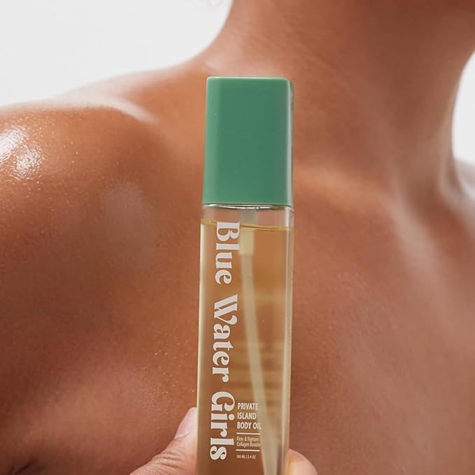 Private Island Body Oil with Collagen Peptides – Deeply Hydrating After-Shower Oil for Winter-Dry Skin – Firming, Nourishing & Barrier-Restoring with Jojoba, Sea Buckthorn & Squalane (3.4 oz)
