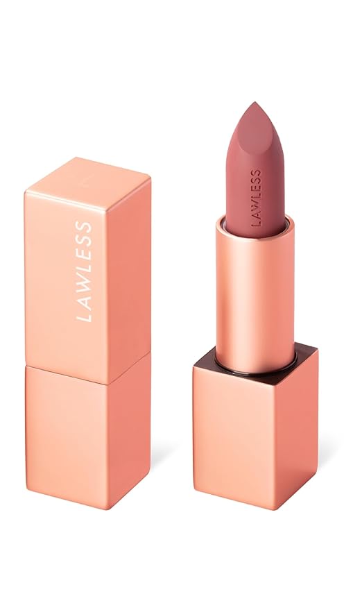 Lawless Women's Forget the Filler Lip-Plumping Line-Smoothing Satin Cream Lipstick, Minx, Pink, 0.1 Ounce