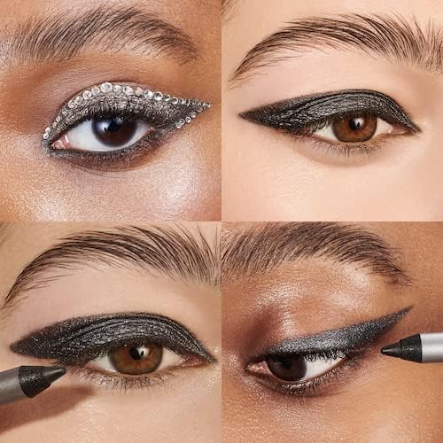 Wonderskin 1440 Longwear Blue Glitter Eyeliner Pencil, 3 Pack - Waterproof, Sharpenable Eyeliner & Smudge Proof Eye Liner Pencils (Oyster Blue)