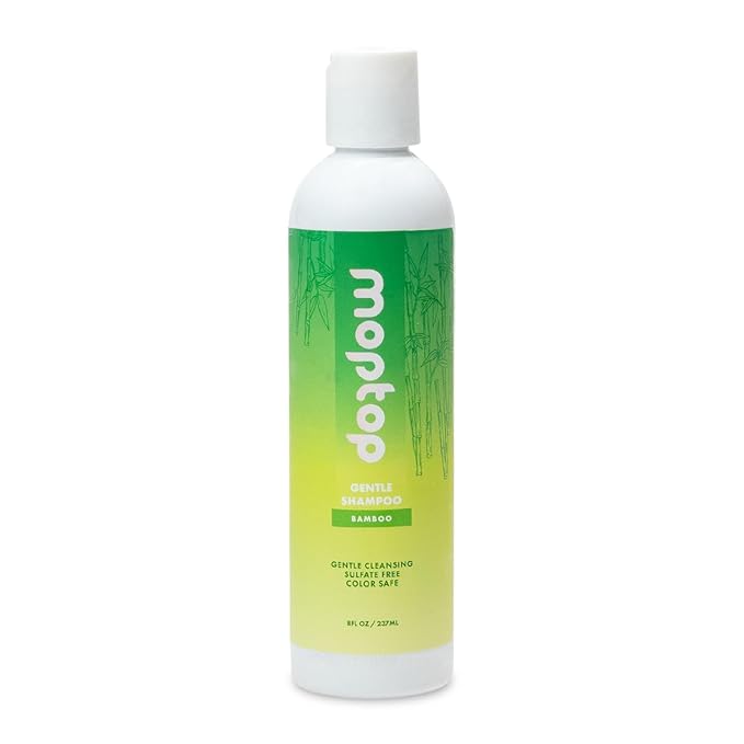 MopTop Gentle Shampoo – Every Day Curly Hair Sulfate Free Shampoo, Improves Moisture & Reduces Frizz, Paraben Free Natural Hair Products for Straight, Wavy, Curly, Coily Texture (Bamboo, 8oz)
