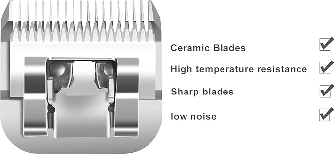 Professional Detachable Replacement Ceramic Blades set,compatible with oster Classic 76/Star-Teq/Power-Teq andi A*dis AGC,BDC,BGC,MBG Series Clippers (Size 2)