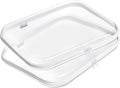 Hard Sided Clear Zipper Case for Storage- Professional-Grade Plastic Clear Zipper Pencil Case,Toy Storage Bins, Toiletry Pouch, Travel Organizer, Cosmetic Bag（White,2 Pack, L）