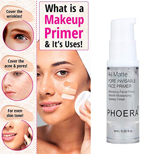 BestLand 5PCS Liquid PHOERA Foundation Set Matte Liquid Full Coverage Oil Control Breathable Invisible Cover Concealer with Face Primer, Foundation Brush, Makeup Sponge (102 Nude)