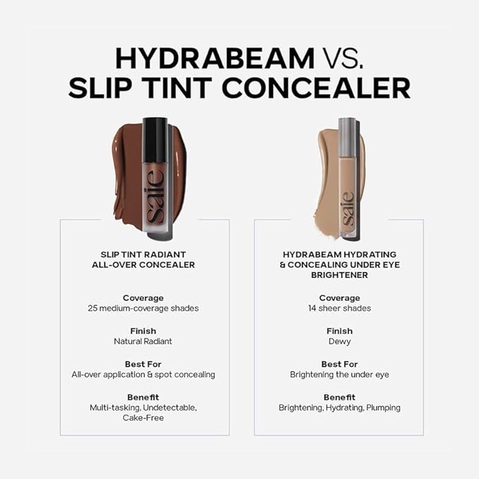 Saie Slip Tint Radiant Cream Concealer & All-Over Face Makeup - Concealer for Dark Circles, Redness & Blemishes - Lightweight Makeup Made with Hydrating Hyaluronic Acid - Shade 10 (0.17 oz)