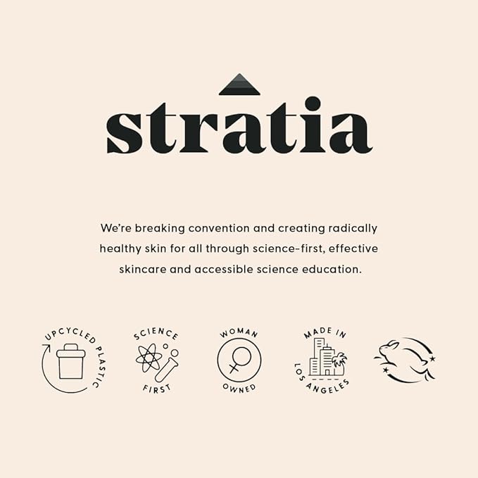 Stratia C+C Vitamin C Serum – 15% Potent Formula with 10% L-Ascorbic Acid for Bright, Even-Toned Skin - Non-Irritating, Water-Free Antioxidant Face Cream, 1 Fl Oz