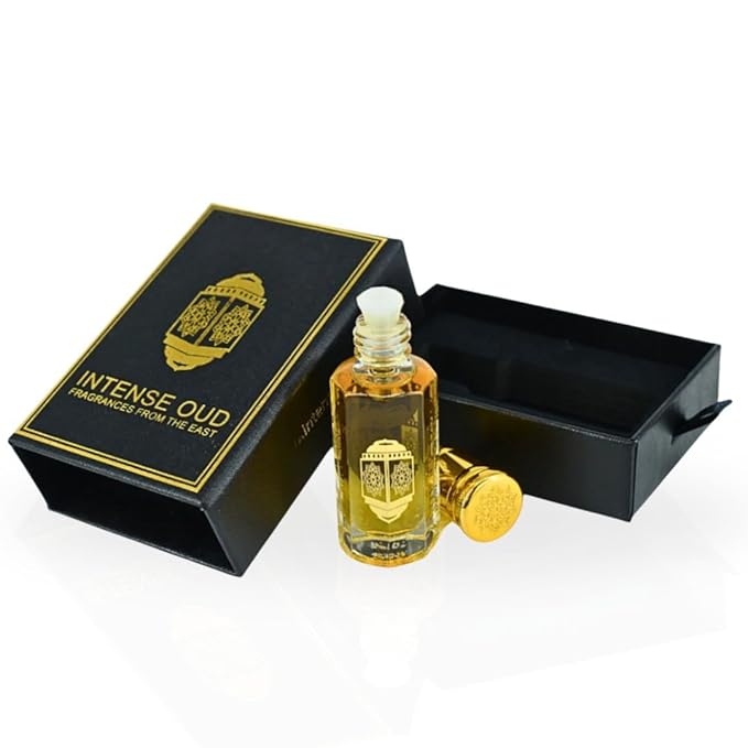 INTENSE OUD Rashid Al Layl Long Lasting Arabian Perfume Oils for Women 12ML (0.40 OZ) Fragrance Oil With Rose, Jasmine, Vetiver & Patchouli Notes - Concentrated Perfume Oil With Black Gift Box