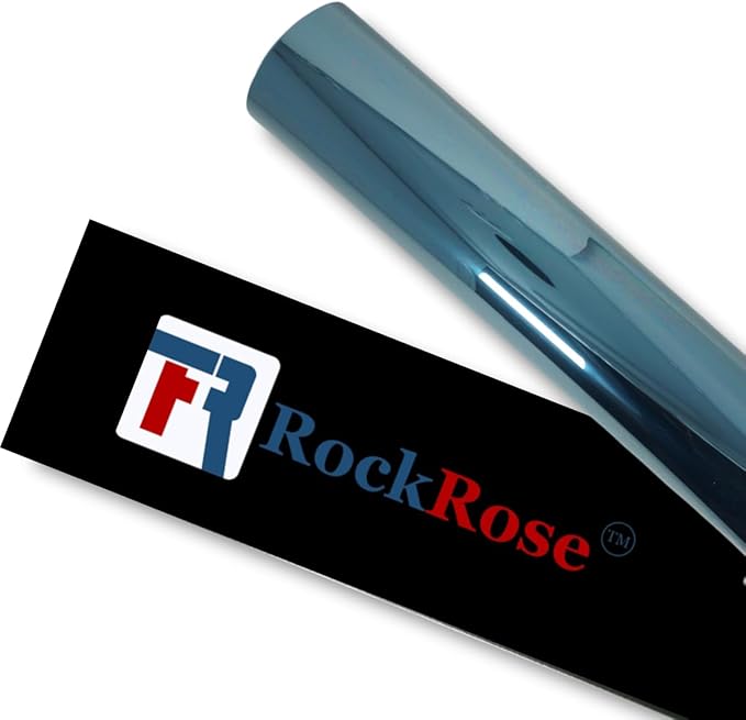 RockRose 50% Nano Ceramic Car Window Tint 40 in x 100FT 2PLY Privacy Film Heat Block, 99% UVR, and 85% IRR Block for Auto or Home Strong Adhesive, Easy Shrink, Plotter Friendly - Charcoal