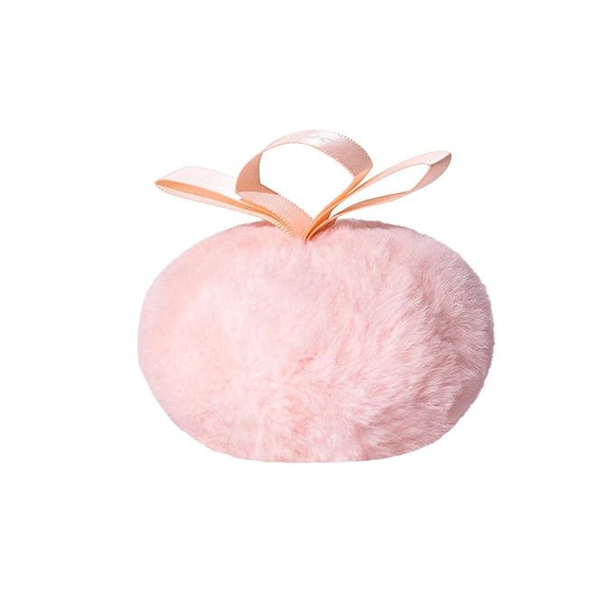 Highlighter Makeup Powder,Body Glitter Face Highlighter Peach Shimmer Powder Ball Puff,Multi-Use Face Highlighter Diamond Shimmer Makeup Powder Puff Patting Glitter Contour and Highlighter