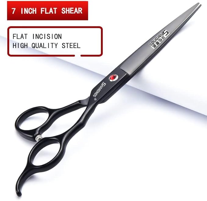 SHARONDS 6/7 Inch Professional 440C Hair Cutting Scissor Salon Hairdressing Thinning Shears Perfect for Barber and Home Use (7 in cut)