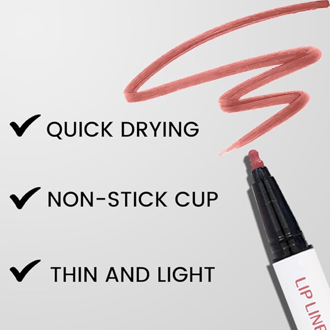 Kaely Beige Longwear Liquid Lip Liner Waterproof, 24 Hour Long Lasting Lip Liner Stain Marker Pen, 2-in-1 Matte Semi Permanent Lipliner & Lipstick, Vegan & Cruelty-Free, 07