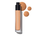 MAKE Beauty Diffusion Dew Skin Tint. Sheer to Medium Coverage Radiant Finish. Blurring, Smoothing, and Brightening for Glowing Complexion. Enhanced with Niacinamide and Adenosine. Caramel 08