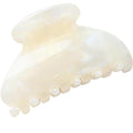 Handmade Celluloid Acetate French Design Barrettes Tortoise Shell Claws Hair Claw Luxury Fashion Accessories Hair Clip for Women (jade white)