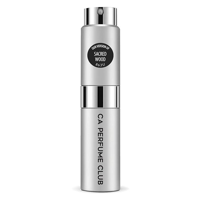 CA Perfume Impression of Sacred Wood for Women and Men Amber Woody Scent Long Lasting Unisex Fragrance Eau De Parfum Travel Size Refillable Atomizer Spray 0.27 Fl Oz 8ml