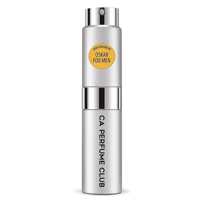 CA Perfume Impression of Oskar For Men Woody Spicy Scent Long Lasting Cologne for Men Eau De Parfum Travel Size Refillable Atomizer Spray 0.27 Fl Oz 8ml