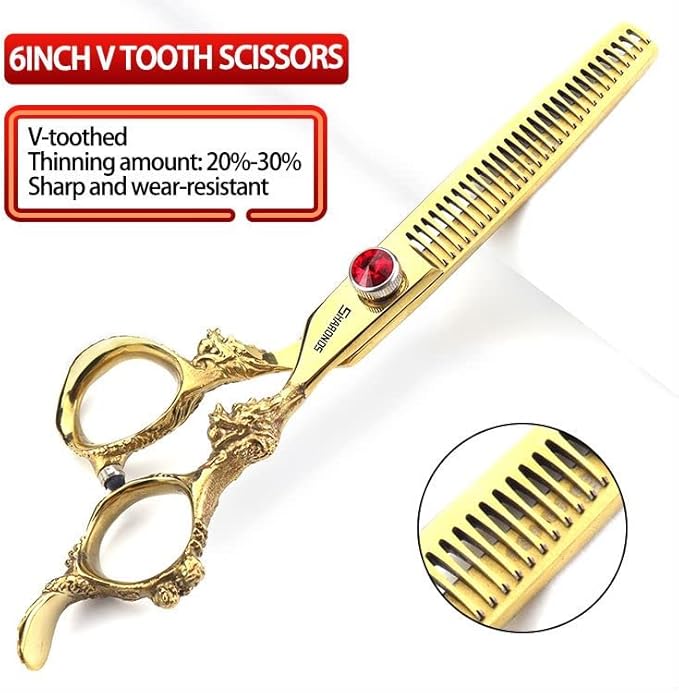 5.5/6 /7 Inch Purple Dragon Knight Professional Japanese Hair Scissors Barber Scissors Set (6 inch 4pc)