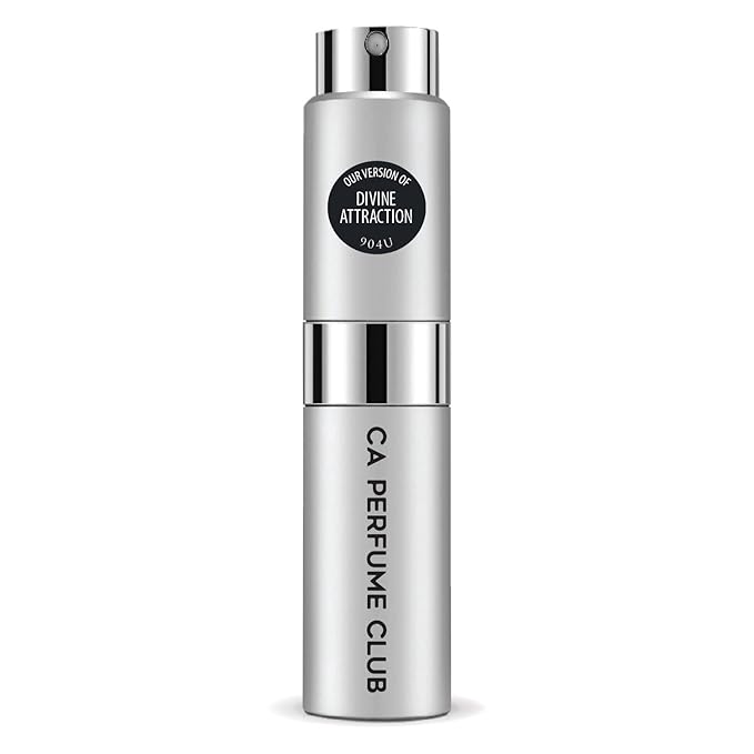 CA Perfume Impression of Divine Attraction for Women and Men Leather Scent Long Lasting Unisex Fragrance Eau De Parfum Travel Size Refillable Atomizer Spray 0.27 Fl Oz 8ml