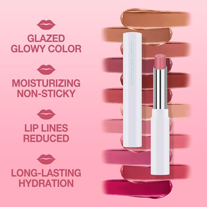 1Pcs Tinted Lip Balm Moisturizing Lipstick – Waterproof Hydrating Matte Lip Balm for Women, Creamy Natural Color Stain for Dry Lips, Soft Matte Finish with Subtle Scent (#08 Alluring Pink)