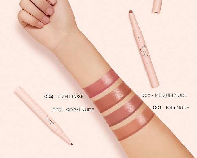 Pupa Milano Vamp! Creamy Duo, 003 Warm Nude, 1 Pc - 2 in 1 Lipstick and Lip Pencil - Long Lasting - Lightweight - No-Transfer - Smooth Texture - Highly Pigmented