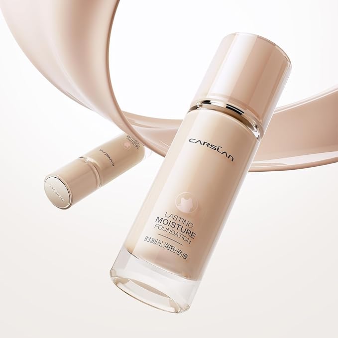 CARSLAN Lasting Moisture Foundation, 24H Longlasting Medium Coverage Dewy Finish Face Makeup, Poreless, Lightweight, Hydrating Liquid Foundation For Dry Skin, N01