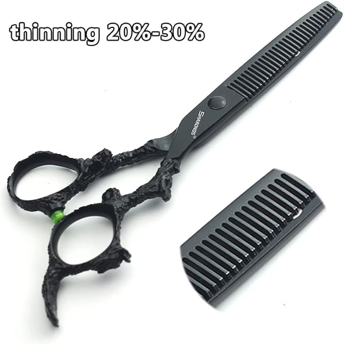 6 Inch 4pc Ergonomic Barber Scissors, 440C Stainless Steel, Right Hand, Hairdressing Scissors