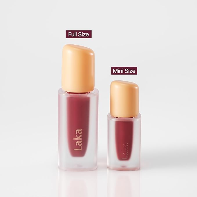 Laka Fruity Glam Lip Tint Mini, Glowing Lip Stain with Wide Color Spectrum, Hydrating & Lightweight Texture, Long-Lasting Bold Stain, Non-Sticky, Vegan, K-Beauty (#122 Rosyrose)