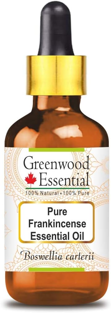 Greenwood Essential Pure Frankincense Essential Oil (Boswellia carterii) with Glass Dropper Steam Distilled 30ml (1.01 oz)