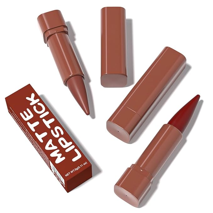BINGBRUSH 2-in-1 Gradient Lip Liner & Lipstick Combo,Matte Longwear Waterproof Lip Pencil with Cone Tip,Smudge Proof Crayon for Flawless Ombre Contour (6pcs-01#03#04#05#07#08#)