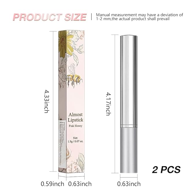 2Pcs Pink Cherry Nude Tinted Honey Lip Balm, Sheer Hydrating Moisturizing Lipstick for All Skin Type, Natural Pink Cherry Lip Tint Balm Moisturizing Nourishing Lipstick Long Lasting Waterproof