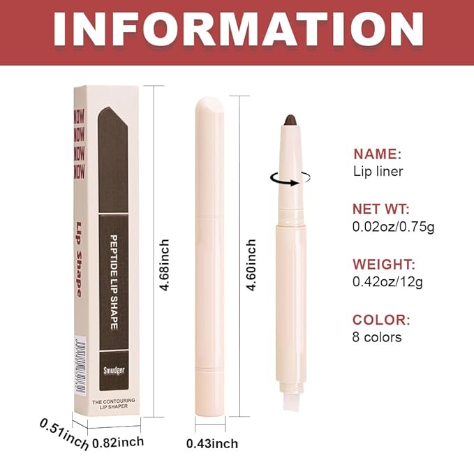 SUAKE Plump Matt Lipstick Lipliner Pencil Pack,Waterproof Crayon with Silicone Smudger for Define Contours & Sculpting Lip, Longwear Moisture Smooth Creamy Formula for Lip Makeup (08# Stretch)