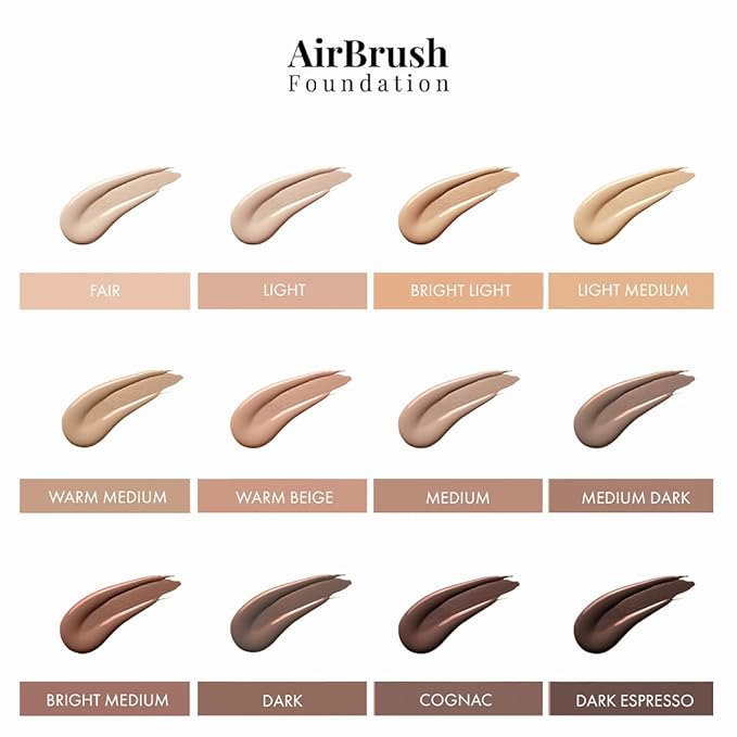 MagicMinerals AirBrush Foundation Set by Jerome Alexander – 3pc Set Includes Primer, Foundation and Kabuki Brush - Spray Makeup with Anti-aging Ingredients for Smooth Radiant Skin (Bright Medium)