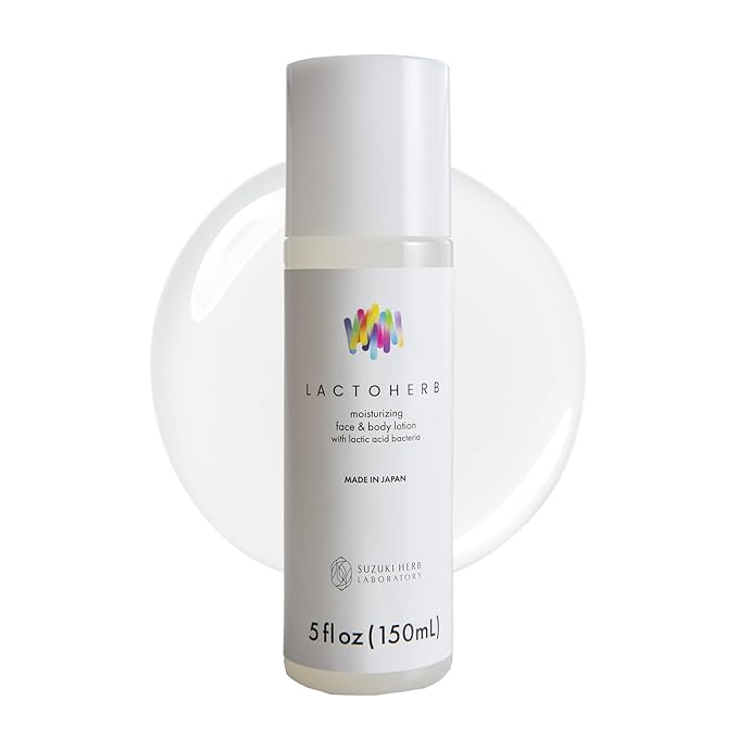 Lactoherb Probiotics Moisturizing Face & Body Lotion with Lactic Acid Bacteria, Made in Japan, 5 fl oz (150 ml)