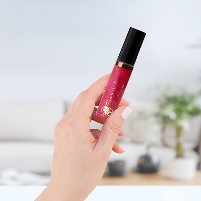 Essence Of Argan Cheery Rose Lip Gloss with Moroccan Argan Oil to Moisturize and Plump your Lips – Lip Care to Eliminate Dryness - Cherry Rose Matte Effect 0.25oz