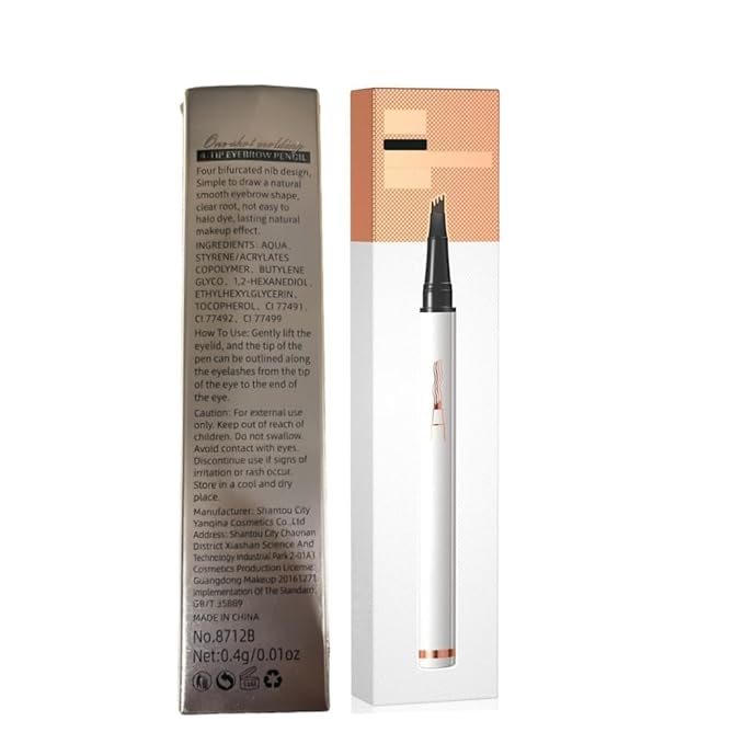 Eyebrow Pencil 4 Fork Tip 3D Microblading,2024 New Magic Eyebrow Pencil 4-Tip Eyebrow Pencil Natural Makeup Fine Stroke,Microblading Eyebrow Pen Eye Brown Makeup Stay on All Day (Dark Brown)