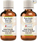 Greenwood Essential Pure Ginko Root Oil (Ginkgo biloba) with Two Glass Droppers Cold Pressed (Pack of Two) 10ml X 2 (0.66 oz)